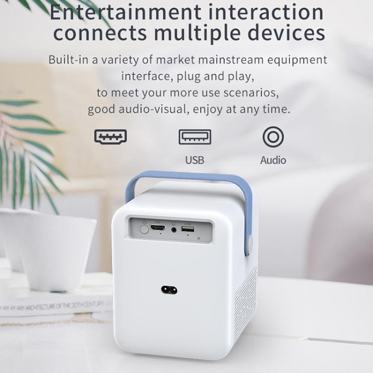 CYS2 Portable HD Android Projector Smart Home Theater, 1GB+8GB, Amlogic T950s, Specification:UK Plug(White Blue) - LED Projector by buy2fix | Online Shopping UK | buy2fix