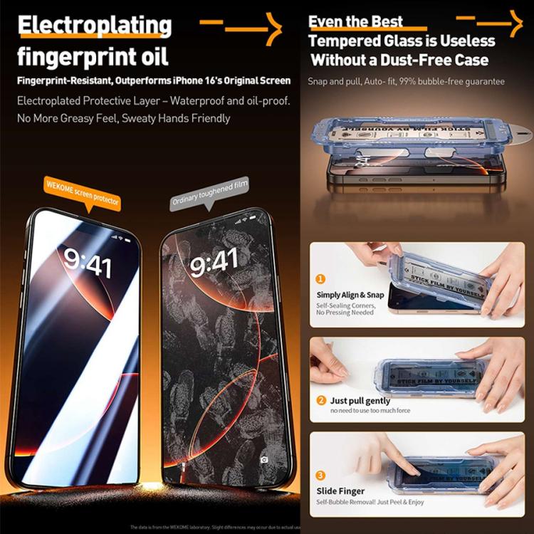 For iPhone 16 Pro WK WTP-117 Easy Install 6D Curved Ultra-Fine Edge AR Frosted Tempered Glass Film - iPhone 16 Pro Tempered Glass by WK | Online Shopping UK | buy2fix