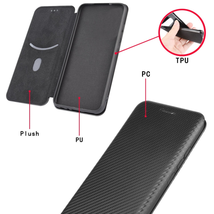For Ulefone Note 9P Carbon Fiber Texture Horizontal Flip TPU + PC + PU Leather Case with Card Slot(Pink) by buy2fix