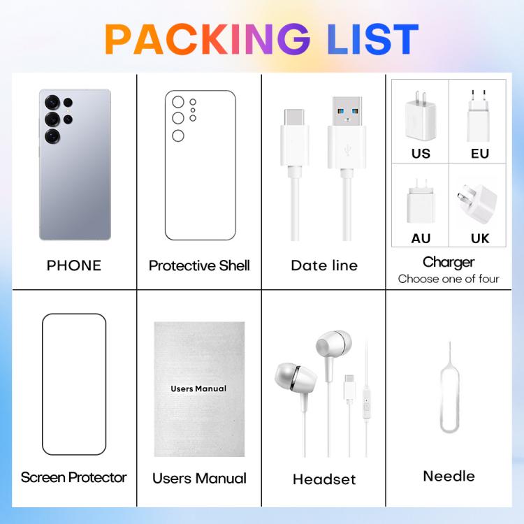 S25 Ultra / Q25, 4GB+64GB, 6.75 inch Android 12 MTK6762 Octa Core, Network: 4G, Dual SIM, with Stylus Pen, Plug:EU Plug(Titanium Silver Blue) - by buy2fix | Online Shopping UK | buy2fix