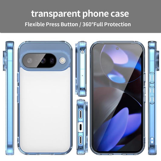 For Google Pixel 10 PC Hybrid TPU Airbag Shockproof Phone Case(Transparent Blue) - Google Cases by buy2fix | Online Shopping UK | buy2fix