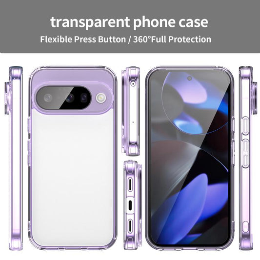 For Google Pixel 10 PC Hybrid TPU Airbag Shockproof Phone Case(Transparent Purple) - Google Cases by buy2fix | Online Shopping UK | buy2fix