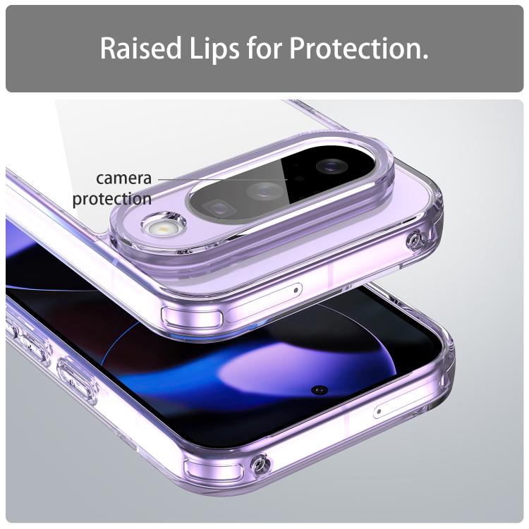 For Google Pixel 10 PC Hybrid TPU Airbag Shockproof Phone Case(Transparent Purple) - Google Cases by buy2fix | Online Shopping UK | buy2fix