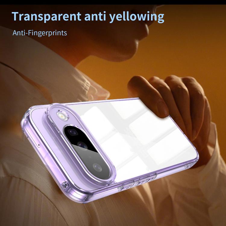 For Google Pixel 10 PC Hybrid TPU Airbag Shockproof Phone Case(Transparent Purple) - Google Cases by buy2fix | Online Shopping UK | buy2fix