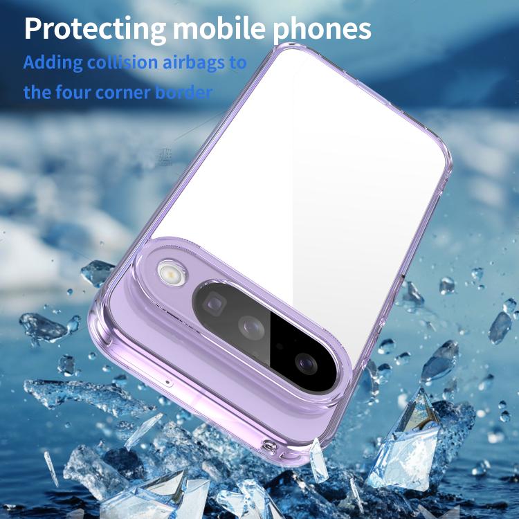 For Google Pixel 10 PC Hybrid TPU Airbag Shockproof Phone Case(Transparent Purple) - Google Cases by buy2fix | Online Shopping UK | buy2fix