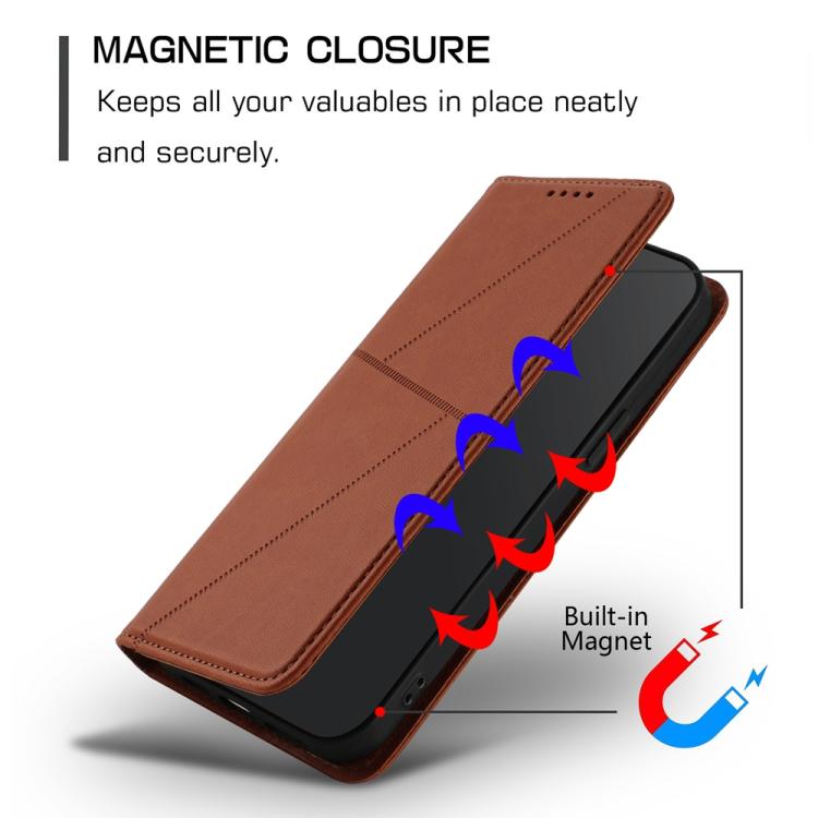 For Google Pixel 10 Pro XL Strong Magnetic Frosted Flip Leather Phone Case(Coffee Color) - Google Cases by buy2fix | Online Shopping UK | buy2fix