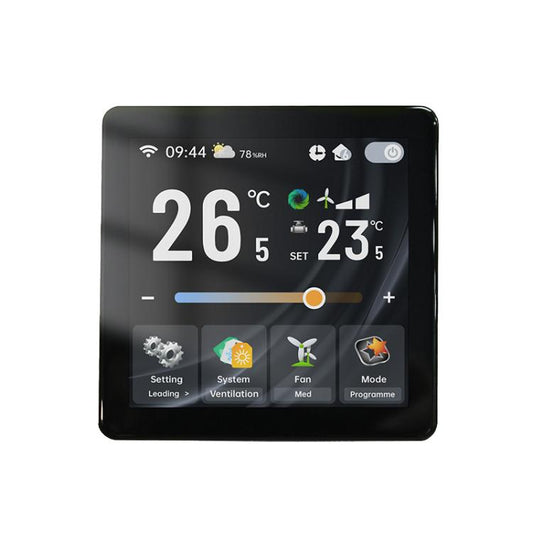 BAC-2005ALW Two Channel WiFi 4 inch Screen Smart Room Thermostat(Black) - Thermostat & Thermometer by buy2fix | Online Shopping UK | buy2fix