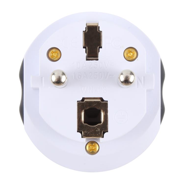 WN-18 German EU Plug Global Travel Adapter Socket(Black White) - Plug Adaptor by buy2fix | Online Shopping UK | buy2fix