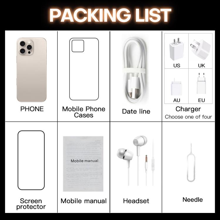 I16 Pro Max / PDQ6, 4GB+64GB, 6.58 inch Android 10 MTK6739 Quad Core, Network: 4G, Dual SIM, Plug:AU Plug(Gold) - by buy2fix | Online Shopping UK | buy2fix