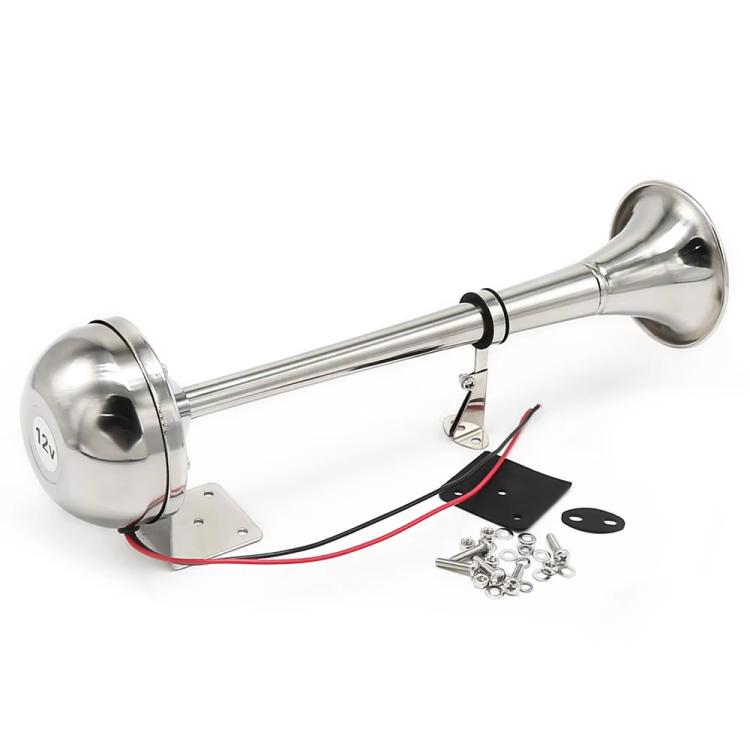 12V 125dB Car / Truck / Boat Stainless Steel Electric Horn with Mounting Bracket(Silver) - Security Alarm System by buy2fix | Online Shopping UK | buy2fix