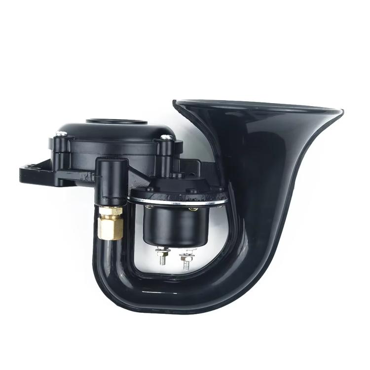 12/24V Car 300dB Electric Snail Air Horn For Scania / Volvo(Black) - Security Alarm System by buy2fix | Online Shopping UK | buy2fix