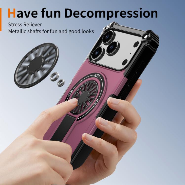 For iPhone 17 Pro Max Shockproof Kickstand Metallic Shaft MagSafe Phone Case(Purple) - iPhone 17 Pro Max Cases by buy2fix | Online Shopping UK | buy2fix