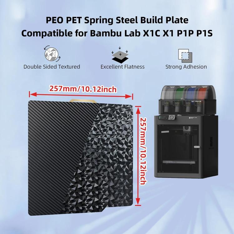 3D Printing Build Plate 257mm For Bambu Lab A1 Printer Platform, Style:PEI Film + PEO Diamond Film - Parts by buy2fix | Online Shopping UK | buy2fix