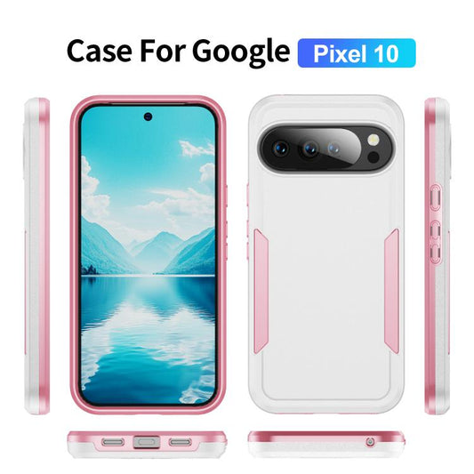 For Google Pixel 10 Pioneer Armor Heavy Duty PC + TPU Phone Case(White+Pink) - Google Cases by buy2fix | Online Shopping UK | buy2fix