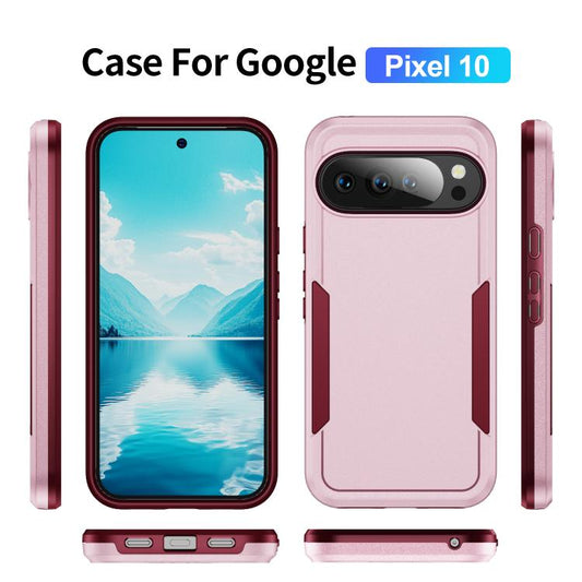 For Google Pixel 10 Pioneer Armor Heavy Duty PC + TPU Phone Case(Pink+Rose Red) - Google Cases by buy2fix | Online Shopping UK | buy2fix