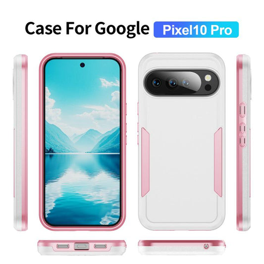 For Google Pixel 10 Pro Pioneer Armor Heavy Duty PC + TPU Phone Case(White+Pink) - Google Cases by buy2fix | Online Shopping UK | buy2fix