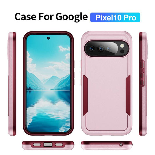 For Google Pixel 10 Pro Pioneer Armor Heavy Duty PC + TPU Phone Case(Pink+Rose Red) - Google Cases by buy2fix | Online Shopping UK | buy2fix