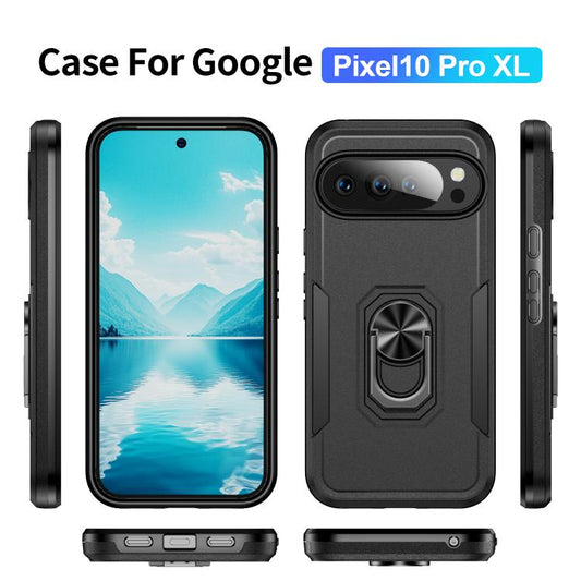 For Google Pixel 10 Pro XL Pioneer Armor Heavy Duty PC + TPU Phone Case with Holder(Black) - Google Cases by buy2fix | Online Shopping UK | buy2fix