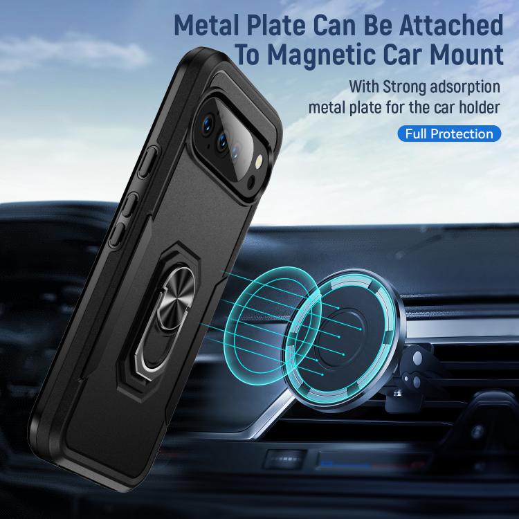 For Google Pixel 10 Pro XL Pioneer Armor Heavy Duty PC + TPU Phone Case with Holder(Black) - Google Cases by buy2fix | Online Shopping UK | buy2fix