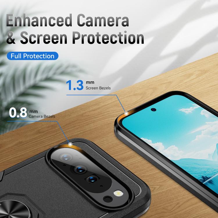 For Google Pixel 10 Pro XL Pioneer Armor Heavy Duty PC + TPU Phone Case with Holder(Black) - Google Cases by buy2fix | Online Shopping UK | buy2fix