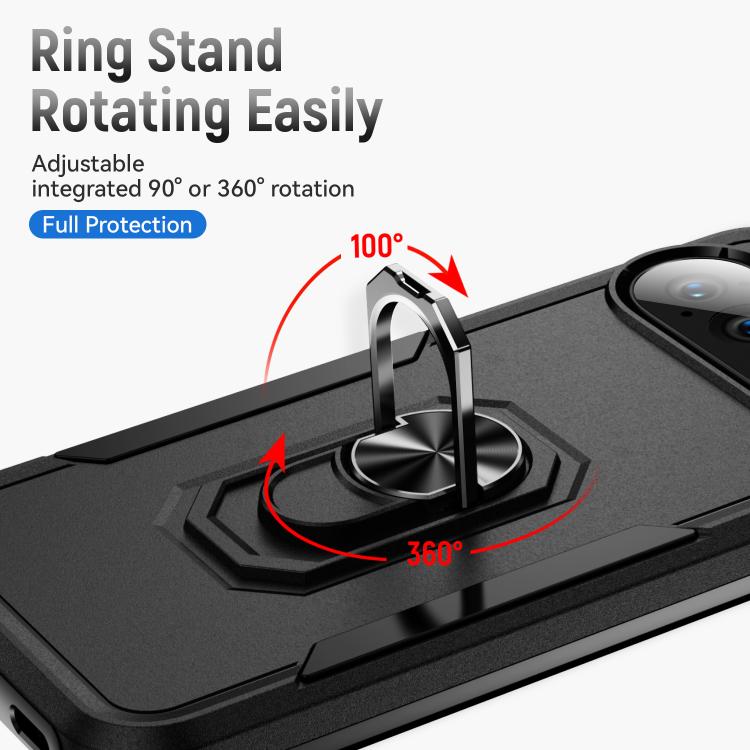 For Google Pixel 10 Pro XL Pioneer Armor Heavy Duty PC + TPU Phone Case with Holder(Black) - Google Cases by buy2fix | Online Shopping UK | buy2fix