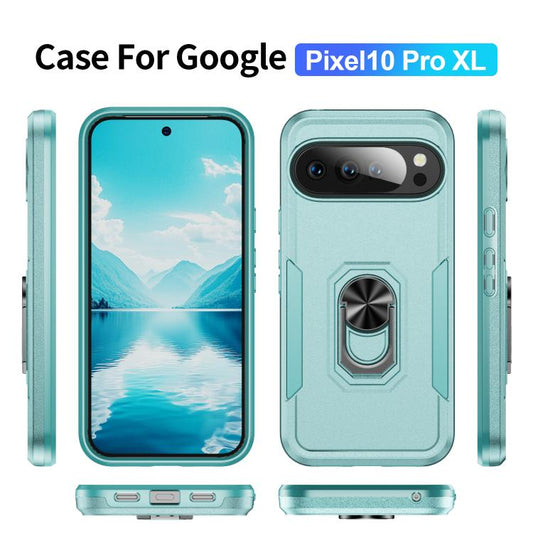 For Google Pixel 10 Pro XL Pioneer Armor Heavy Duty PC + TPU Phone Case with Holder(Green) - Google Cases by buy2fix | Online Shopping UK | buy2fix