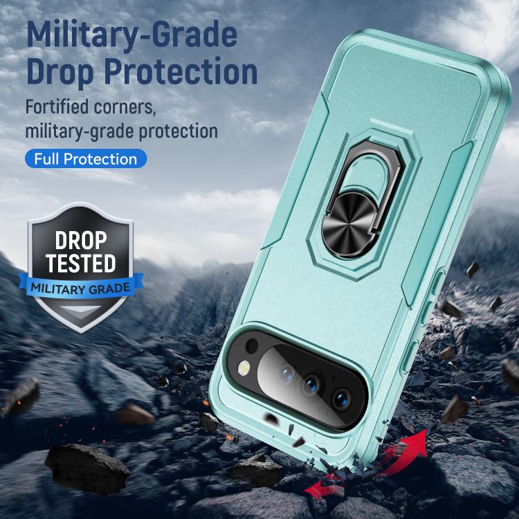 For Google Pixel 10 Pro XL Pioneer Armor Heavy Duty PC + TPU Phone Case with Holder(Green) - Google Cases by buy2fix | Online Shopping UK | buy2fix
