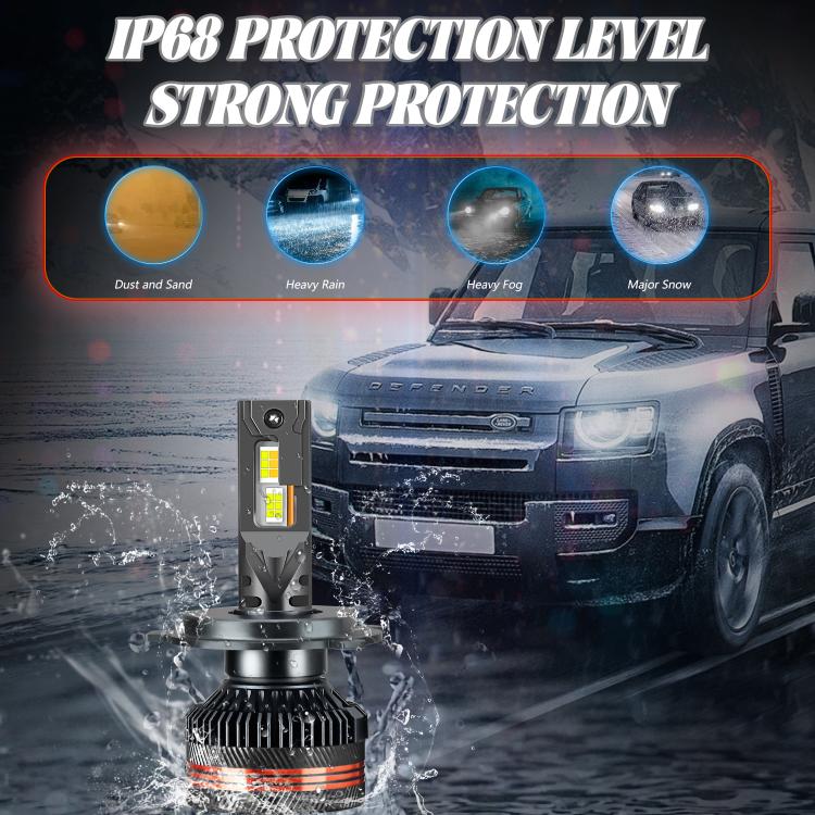 H4 2pcs/Pack 60W 8000LM 6000K Three Color Remote Control Car LED Headlight Bulb - LED Headlamps by buy2fix | Online Shopping UK | buy2fix