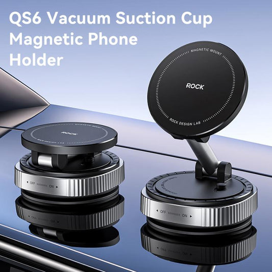 ROCK Q16 RPH1016 Car Electric Vacuum Suction Cup Magnetic Phone Holder(Black) - Universal Car Holders by ROCK | Online Shopping UK | buy2fix