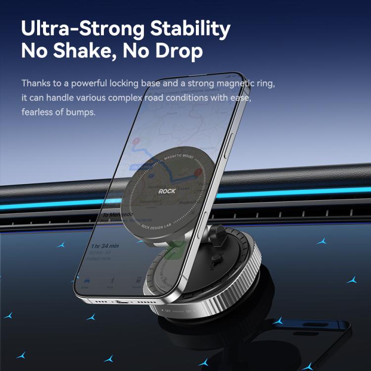 ROCK Q16 RPH1016 Car Electric Vacuum Suction Cup Magnetic Phone Holder(Black) - Universal Car Holders by ROCK | Online Shopping UK | buy2fix