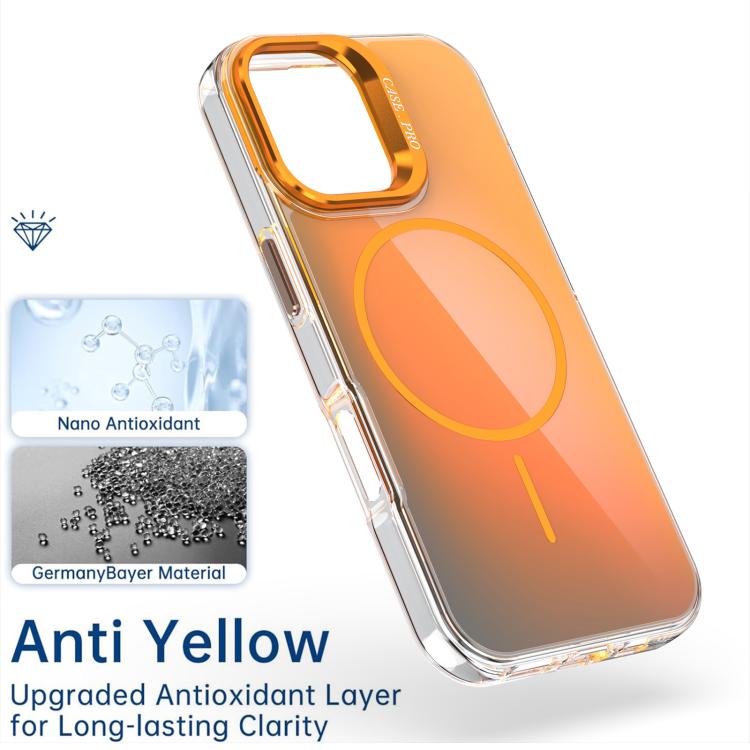 For iPhone 17 Gradient Discolor Lens Kickstand Magsafe Phone Case(White) - iPhone 17 Cases by buy2fix | Online Shopping UK | buy2fix