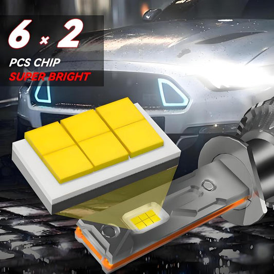 H1 2pcs/Pack 50W 6000LM 6000K Car Double Copper Tube LED Headlight Bulb(Gun Color) - LED Headlamps by buy2fix | Online Shopping UK | buy2fix