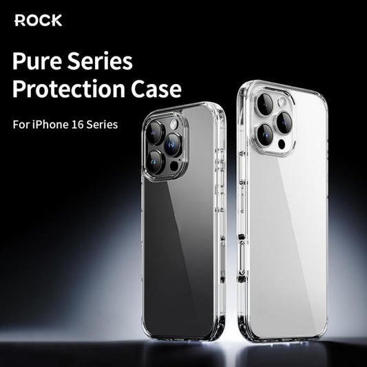 For iPhone 16 Pro Max ROCK Pure Series Clear PC Hybrid TPU Phone Case(Transparent) - iPhone 16 Pro Max Cases by ROCK | Online Shopping UK | buy2fix
