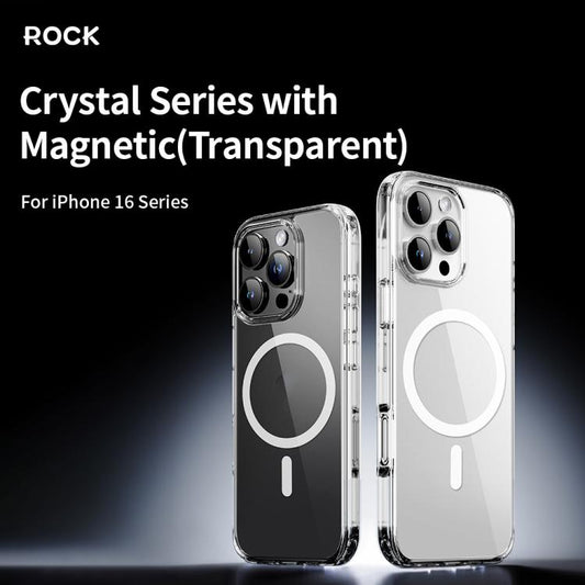 For iPhone 16 Pro Max ROCK JingDun Series Clear MagSafe PC Hybrid TPU Phone Case(Transparent) - iPhone 16 Pro Max Cases by ROCK | Online Shopping UK | buy2fix