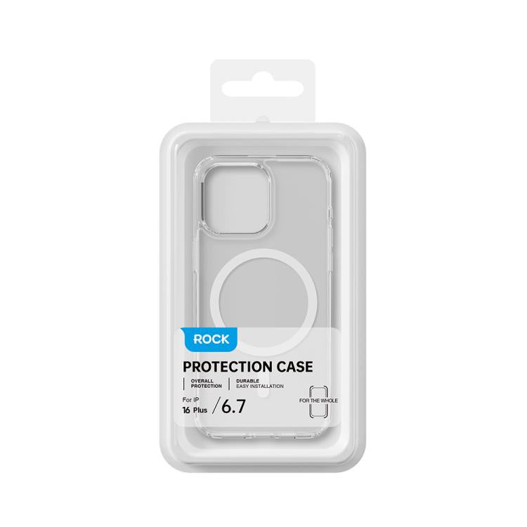 For iPhone 16 Plus ROCK JingDun Series Clear MagSafe PC Hybrid TPU Phone Case(Transparent) - iPhone 16 Plus Cases by ROCK | Online Shopping UK | buy2fix