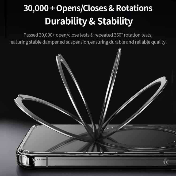 For iPhone 16 Pro Max ROCK JingDun Series Clear Rotating MagSafe Holder PC Hybrid TPU Phone Case(Transparent) - iPhone 16 Pro Max Cases by ROCK | Online Shopping UK | buy2fix