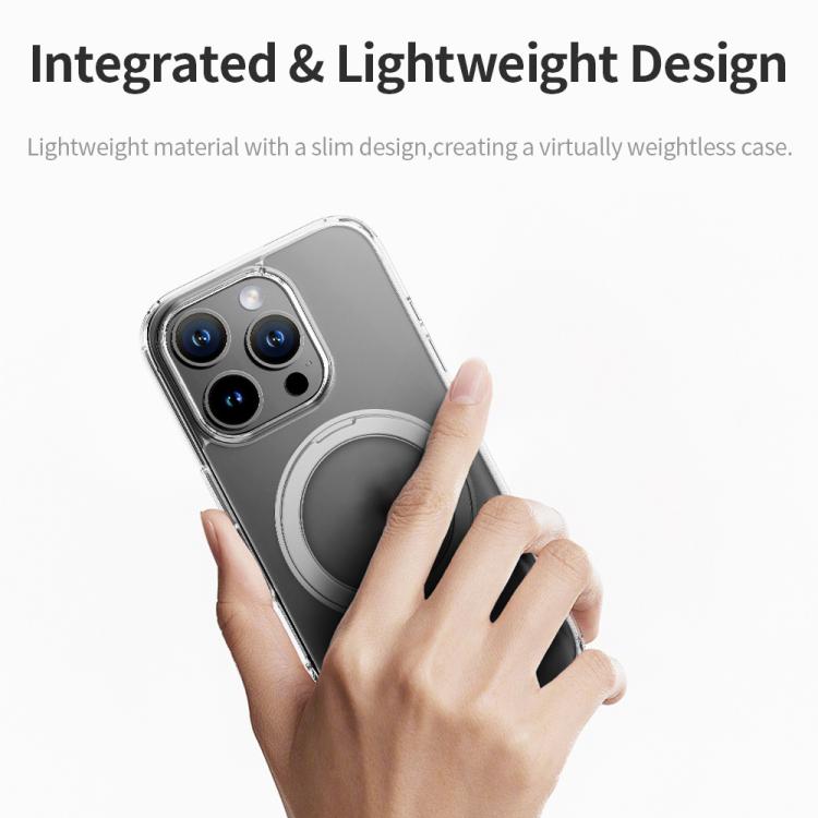 For iPhone 16 Pro Max ROCK JingDun Series Clear Rotating MagSafe Holder PC Hybrid TPU Phone Case(Transparent) - iPhone 16 Pro Max Cases by ROCK | Online Shopping UK | buy2fix