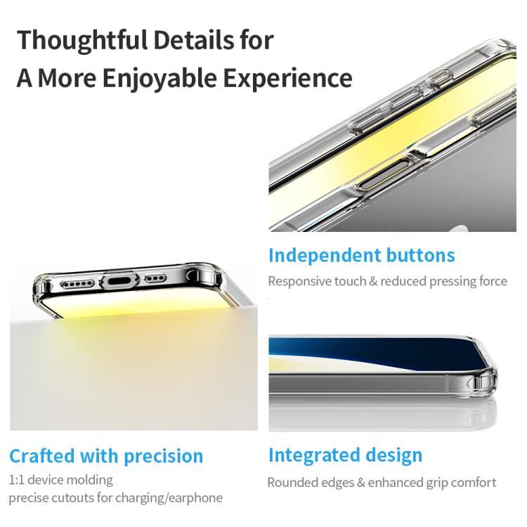 For iPhone 16 Pro ROCK JingDun Series Clear Rotating MagSafe Holder PC Hybrid TPU Phone Case(Transparent) - iPhone 16 Pro Cases by ROCK | Online Shopping UK | buy2fix