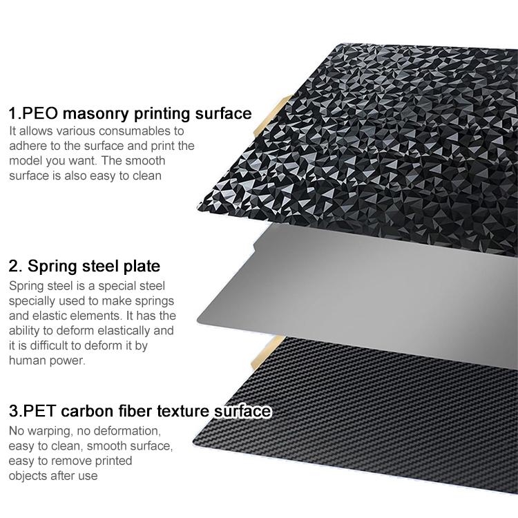 PET Carbon Fiber PEO Diamond Film Double-Sided 3D Printer Build Plate, Size:355x355mm - Parts by buy2fix | Online Shopping UK | buy2fix