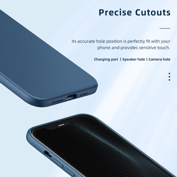 For iPhone 12 mini ROCK Liquid Silicone Shockproof Protective Case(Blue) - iPhone 12 mini Cases by ROCK | Online Shopping UK | buy2fix