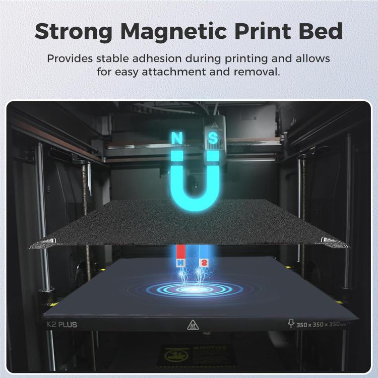 3D Printer Build Plate Spring Steel Sheet For Creality K2 Plus, Style:Black / Single-sided PEI Coating - Parts by buy2fix | Online Shopping UK | buy2fix