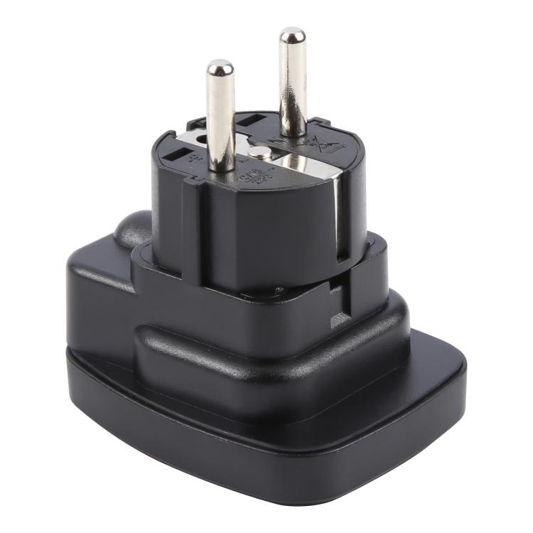 WSA-9 German Plug Global Travel Universal Adapter with Safety Shutter(Black) - Plug Adaptor by buy2fix | Online Shopping UK | buy2fix
