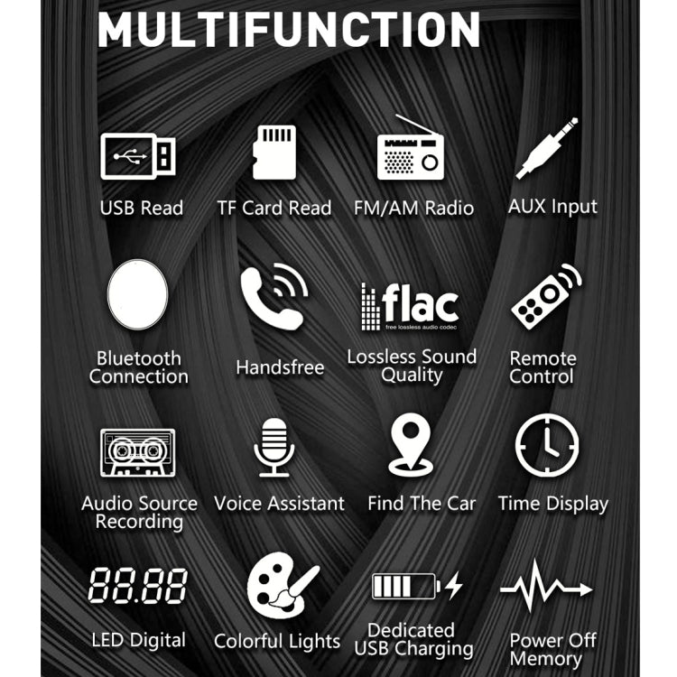 SWM-80A DC12V Car MP3 Support FM / AM & Bluetooth & Mobile Phone Voice Assistant - Car MP3 & MP4 & MP5 by buy2fix | Online Shopping UK | buy2fix