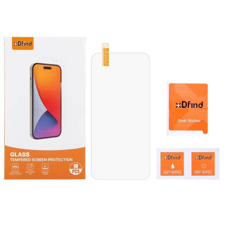 For iPhone 16 Pro 10pcs xDfind 0.26mm 9H 2.5D Middle Aluminum Tempered Glass Film - iPhone 16 Pro Tempered Glass by xDfind | Online Shopping UK | buy2fix