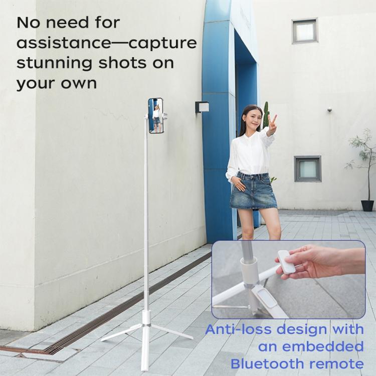 FUNSNAP X96 1.8m Auto Pop Open Tripod Remote Selfie Stick(White) - Selfie Sticks by FUNSNAP | Online Shopping UK | buy2fix