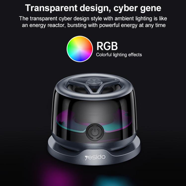Yesido YSW32 3W RGB Magnetic Mini Wireless Speaker(Black) - Mini Speaker by Yesido | Online Shopping UK | buy2fix