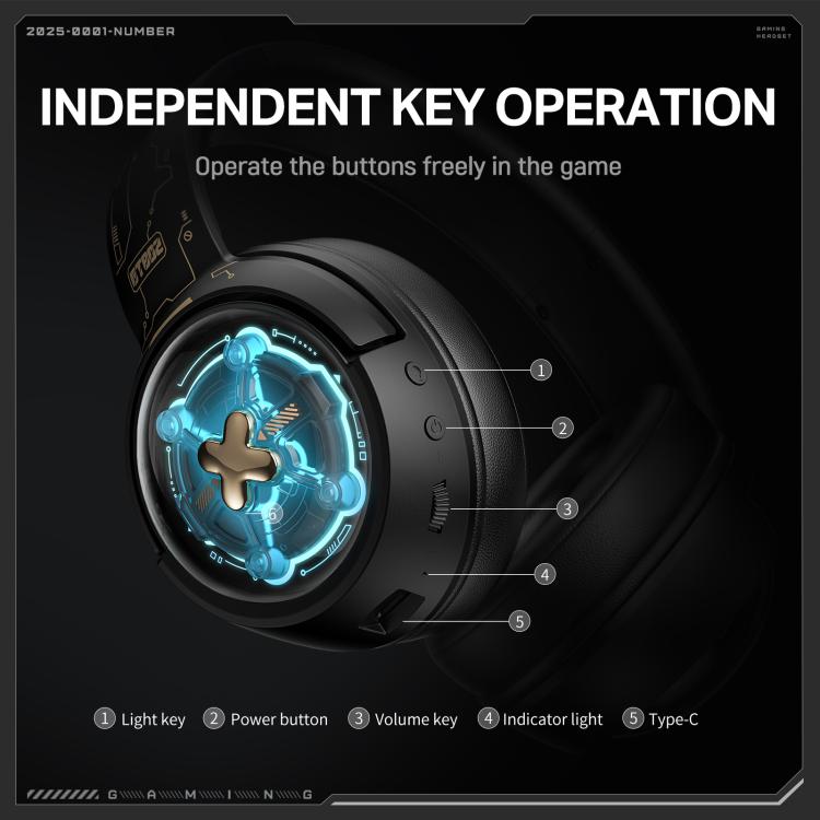 ONIKUMA GT802 Bluetooth 2.4G Wired E-sports Game Headset(Black) - Multimedia Headset by ONIKUMA | Online Shopping UK | buy2fix