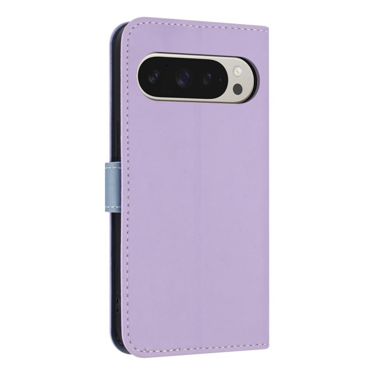 For Google Pixel 10 Pro XL / 9 Pro XL Metal Bow Leather Phone Case with Hand Strap(Purple) - Google Cases by buy2fix | Online Shopping UK | buy2fix