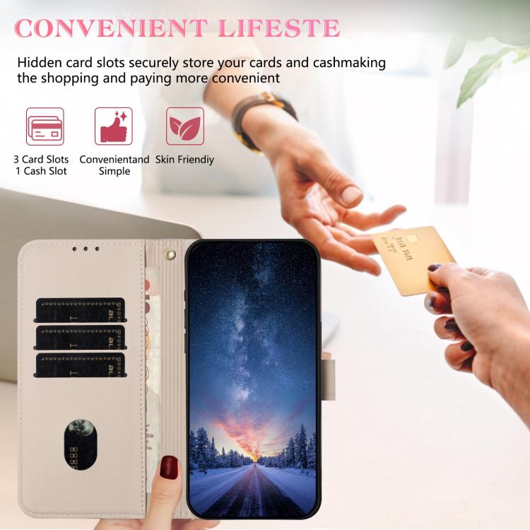 For Google Pixel 10 Pro XL / 9 Pro XL Metal Bow Leather Phone Case with Hand Strap(Apricot) - Google Cases by buy2fix | Online Shopping UK | buy2fix