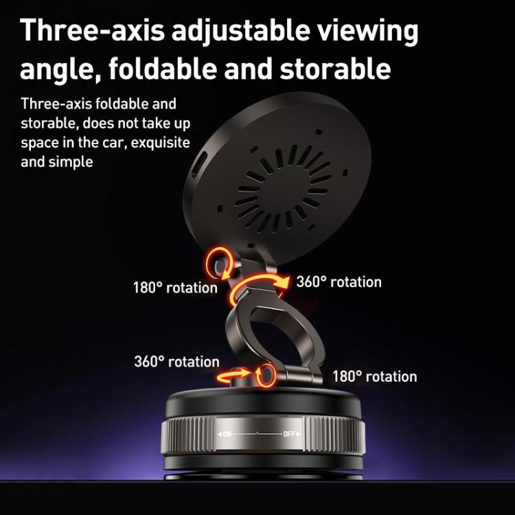 D1W 15W Rotatable Foldable Car Wireless Charging Magnetic Holder(Tarnish) - Wireless Charger Holders by buy2fix | Online Shopping UK | buy2fix